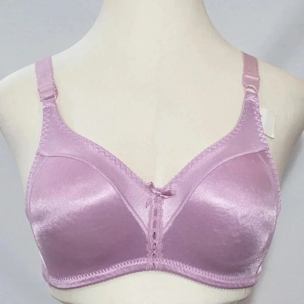 36B Bali 3820 Double Support Wire Free Bra Mauve NWT
